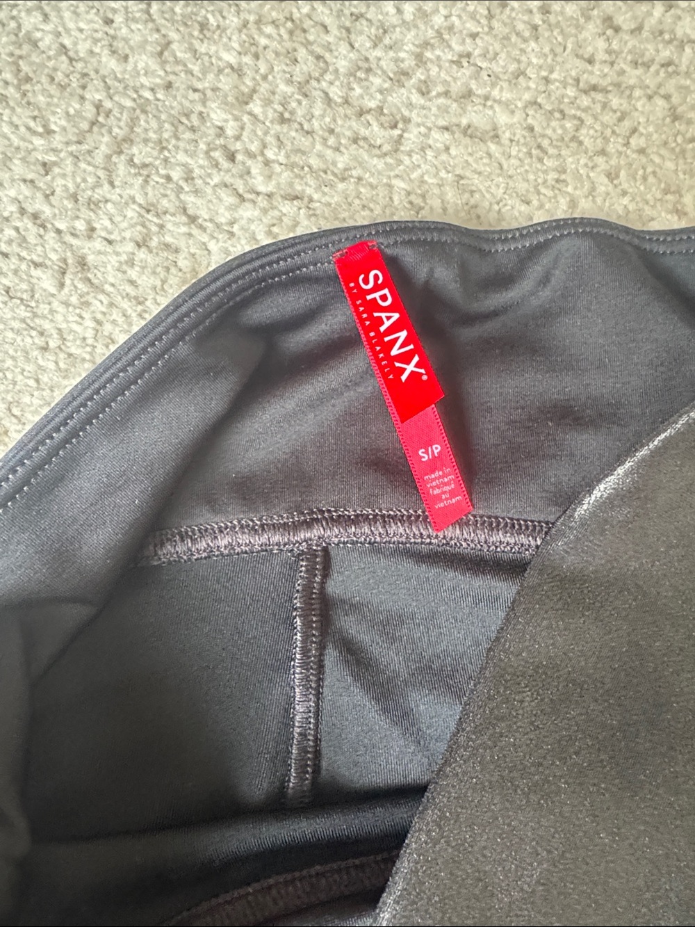SPANX Shiny Black Faux-Leather Leggings - Picture 5 of 6